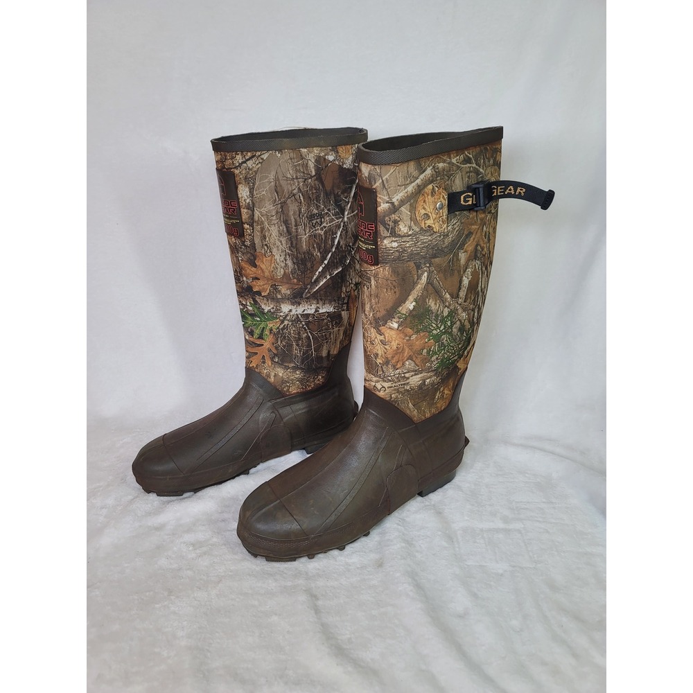 Guide Gear Mens Realtree Edge Camo Rubber Hunting Boots 400g Thinsulate Size 11